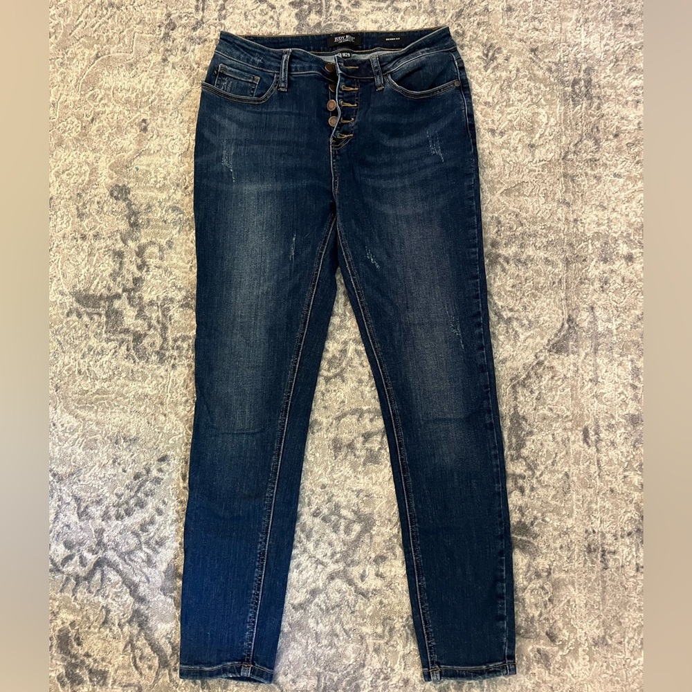 Judy Blue Skinny Blue Jeans with Rich Indigo Hue
